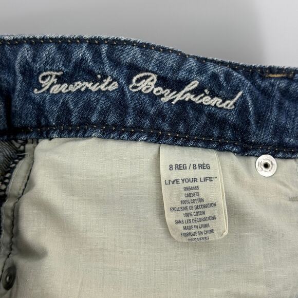 American Eagle Size 8 Favorite Boyfriend Jeans Bootcut Low Rise Denim 32" x 30" - Picture 9 of 9